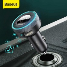 Автомобильный FM-трансмиттер (модулятор) Baseus Enjoy Bluetooth 5.0 MP3 FM/AUX c функцией зарядного устройства 2-USB (3.4А) и вольтметром (CCLH-01)