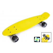 Пенни Борд Penny Board 22” Желтый со Светящимися Колесами — Яркий Мини Круизер для Подростков и Взрослых, Скейт для Городского Катания Пенни Борд Penny Board 22” Желтый со Светящимися Колесами — Яркий Мини Круизер для Подростков и Взрослых, Скейт для Городского Катания