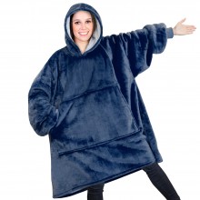 Плед с Рукавами Теплый Huggle Hoodie 3 в 1 One Size (Синий) Плед с Рукавами Теплый Huggle Hoodie 3 в 1 One Size (Синий)