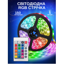 Светодиодная цветная лента RGB Led лента 5 м 5050 с блоком и пультом управления от 220в Светодиодная цветная лента RGB Led лента 5 м 5050 с блоком и пультом управления от 220в